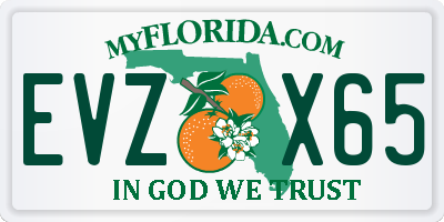 FL license plate EVZX65