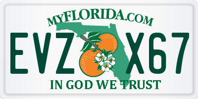 FL license plate EVZX67
