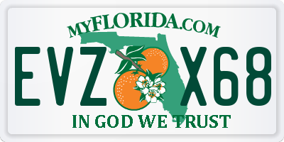 FL license plate EVZX68