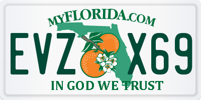 FL license plate EVZX69