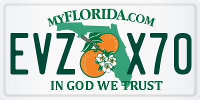 FL license plate EVZX70