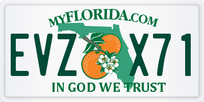 FL license plate EVZX71