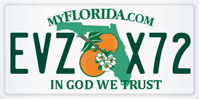 FL license plate EVZX72