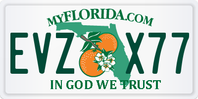 FL license plate EVZX77