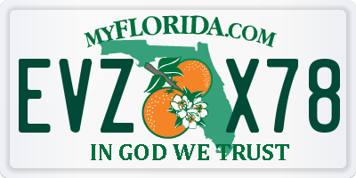 FL license plate EVZX78