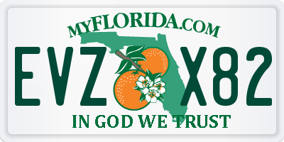 FL license plate EVZX82