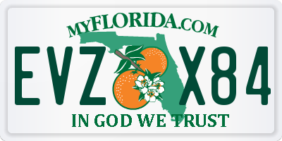 FL license plate EVZX84