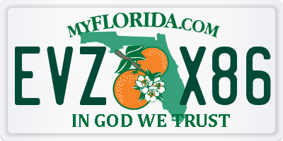 FL license plate EVZX86