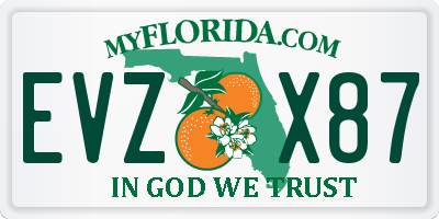 FL license plate EVZX87