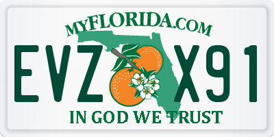 FL license plate EVZX91