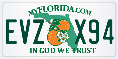 FL license plate EVZX94