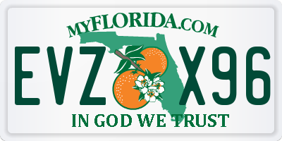 FL license plate EVZX96