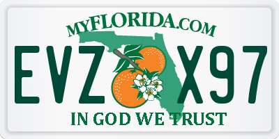 FL license plate EVZX97