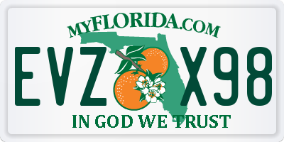 FL license plate EVZX98