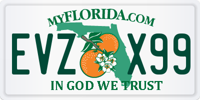 FL license plate EVZX99