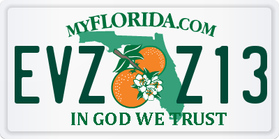 FL license plate EVZZ13