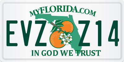 FL license plate EVZZ14