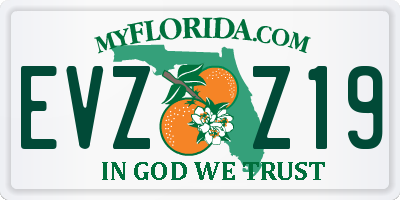 FL license plate EVZZ19