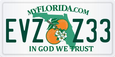 FL license plate EVZZ33