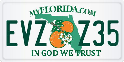 FL license plate EVZZ35