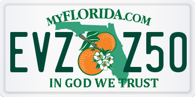 FL license plate EVZZ50