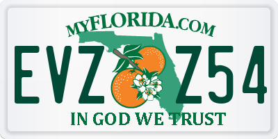 FL license plate EVZZ54