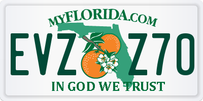 FL license plate EVZZ70