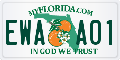 FL license plate EWAA01