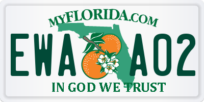 FL license plate EWAA02