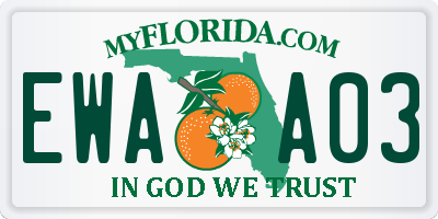 FL license plate EWAA03