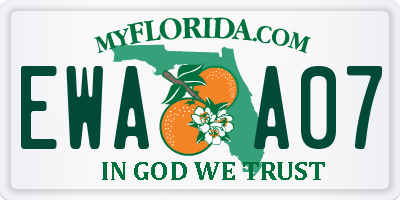 FL license plate EWAA07