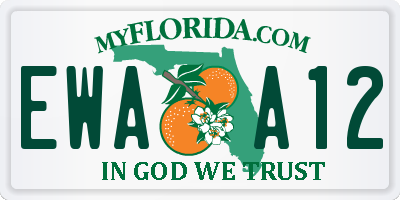 FL license plate EWAA12