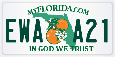 FL license plate EWAA21