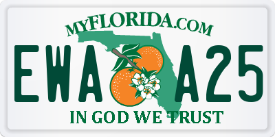 FL license plate EWAA25