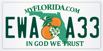 FL license plate EWAA33