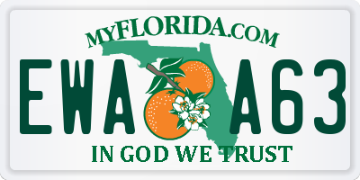 FL license plate EWAA63