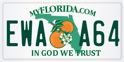 FL license plate EWAA64