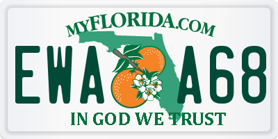 FL license plate EWAA68