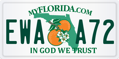 FL license plate EWAA72