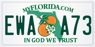 FL license plate EWAA73