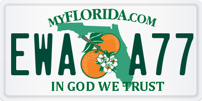 FL license plate EWAA77