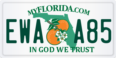 FL license plate EWAA85