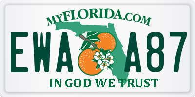 FL license plate EWAA87