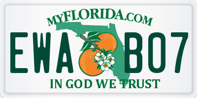 FL license plate EWAB07