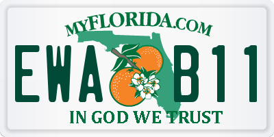 FL license plate EWAB11