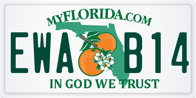 FL license plate EWAB14