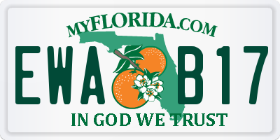 FL license plate EWAB17