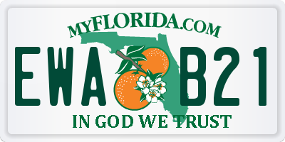 FL license plate EWAB21