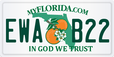 FL license plate EWAB22