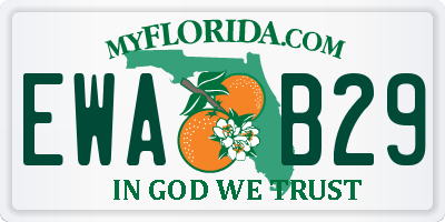 FL license plate EWAB29